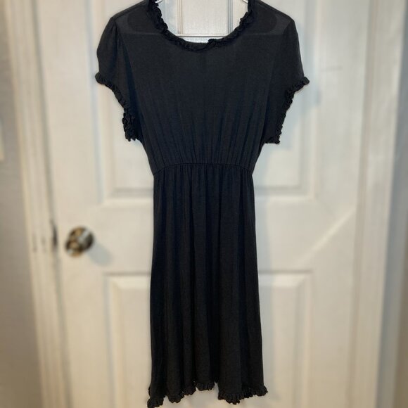 Dark Grey Ruffled Boutique Dress - Size M/L - Picture 2 of 3